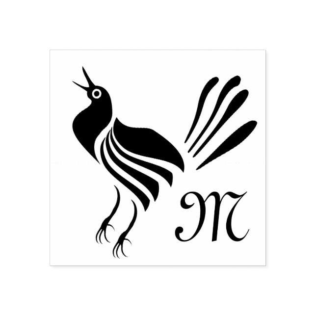 Male Grackle Black Bird Stämpel (Tryck)