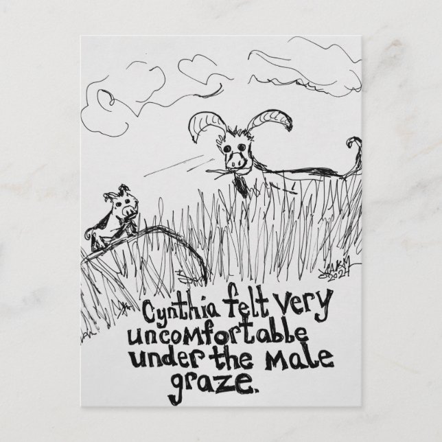 Male Graze Pun Hälsning Helg Vykort (Framsida)
