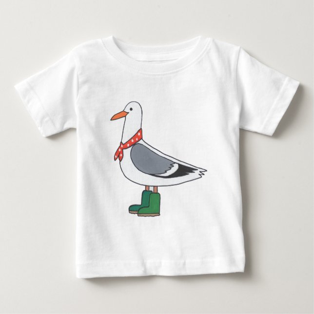 Male Gull - Scarf och Boots T Shirt (Framsida)