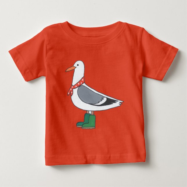 Male Gull - Scarf och Boots T Shirt (Framsida)
