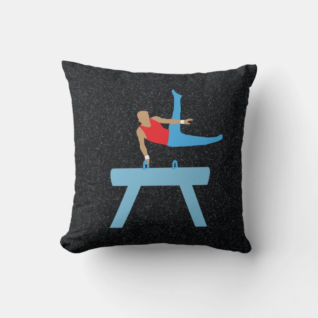 Male Gymnast on Pommel Horse, Coola Gymnastics Kudde (Framsida)