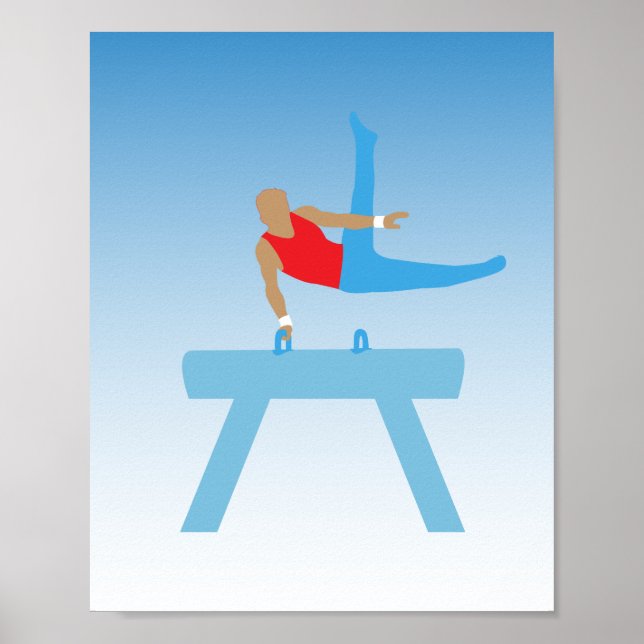 Male Gymnast on Pommel Horse Poster (Framsidan)
