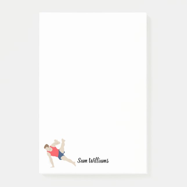 Male Gymnast Post-it Block (Framsida)