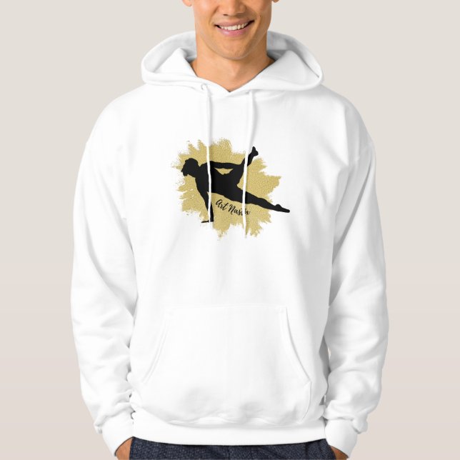 Male Gymnast Silhouette Art - American Flagga Hoodie (Framsida)