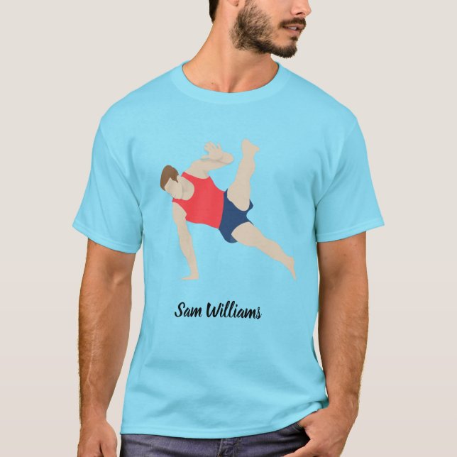 Male Gymnast T Shirt (Framsida)
