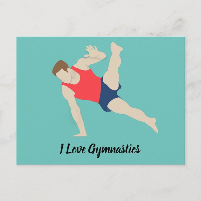 Male Gymnast Vykort (Framsida)