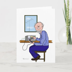 Male Ham Radio Operator - Balding, Beard, Moustach Kort