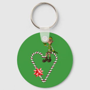 Male helgdag Keychain för älvacandy canejul Nyckelring