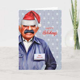 Male Hispanic Postal Service Worker jul Helgkort