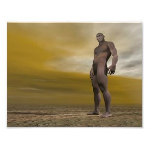 Male homoerectus - 3D framför Fototryck