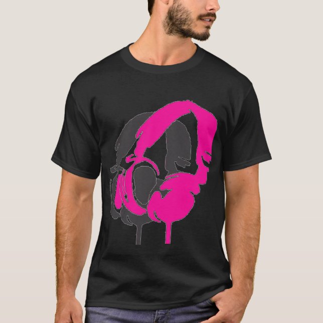 male hörlurar t-shirt (Framsida)