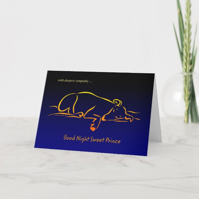 Male Hund Pet (Prince) Sympathy Card Kort (Framsida)