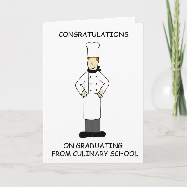 Male i Culinary School Studenten Grattis Male Kort (Framsida)