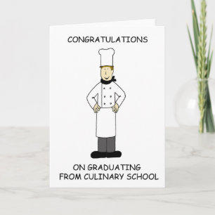 Male i Culinary School Studenten Grattis Male Kort