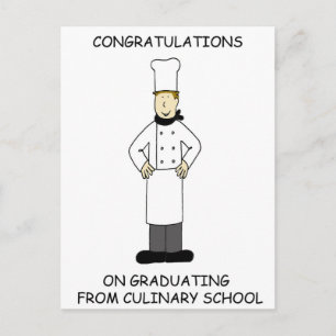 Male i Culinary School Studenten Grattis Male Vykort
