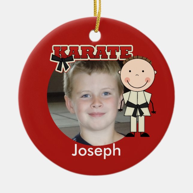 Male Karatefotoprydnad Julgransprydnad Keramik (Framsidan)
