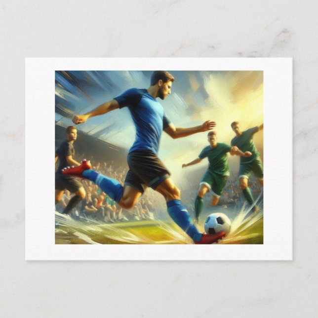 Male Kicking the Soccer Ball, Vykort (Framsida)