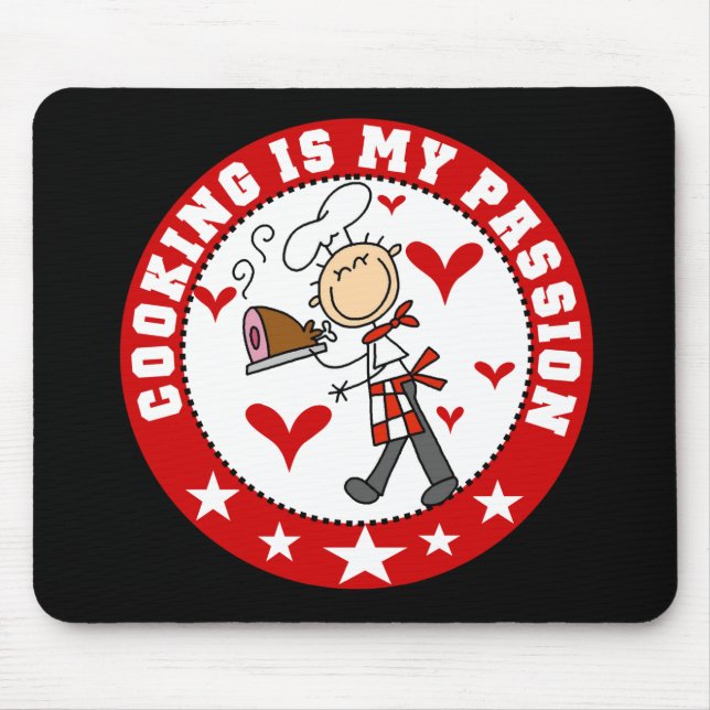 Male kockmatlagningpassion Mousepad Musmatta (Framsidan)