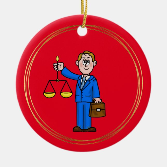 Male Lawyer Personlig jul Ornament (Framsidan)