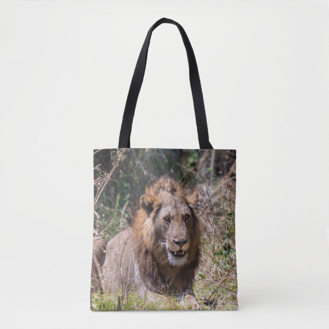 Male Lejon Tote Bag Tygkasse (Framsida)