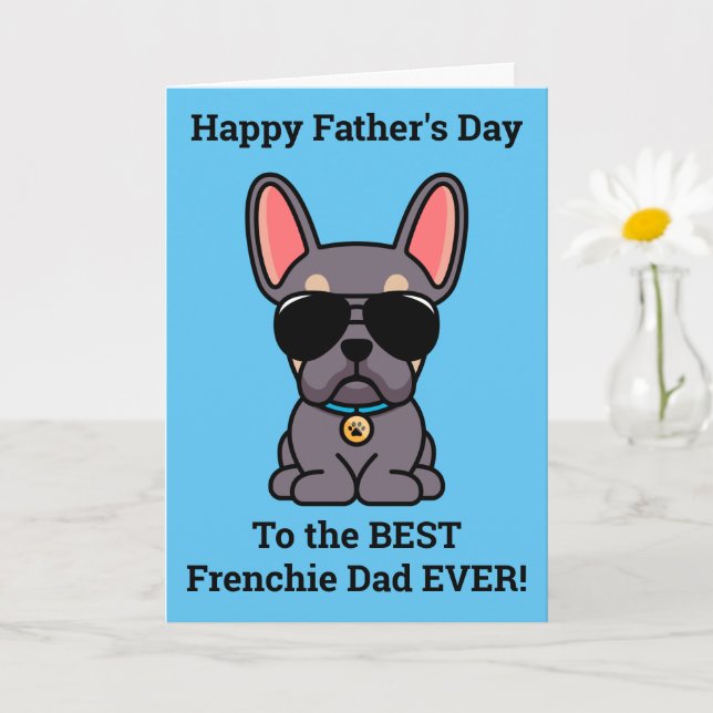 Male Lilac Tan Fransk Bulldog Fars dag Card Kort (Liten växt)