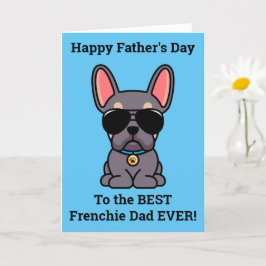 Male Lilac Tan Fransk Bulldog Fars dag Card Kort