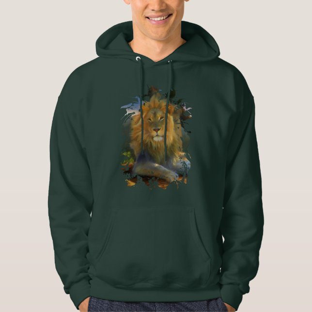 MALE LION AROUND ON THE JOB HOODIE (Framsida)