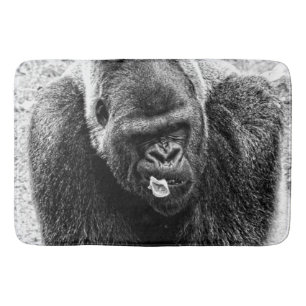 Male LowlandSilverbackgorilla som är svartvit Badrumsmatta