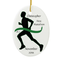 Male Marathon Springer Grönt Ribbon Ornament