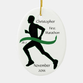 Male Marathon Springer Grönt Ribbon Ornament