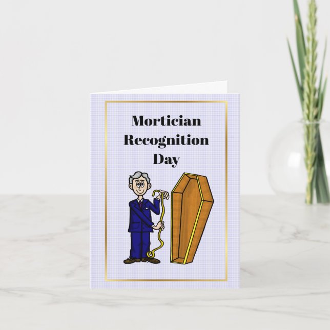Male Mortician Measurement Coffin Greeting Card Kort (Framsida)