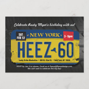 Male New Yorks 60:e födelsedagsinbjudan Inbjudningar