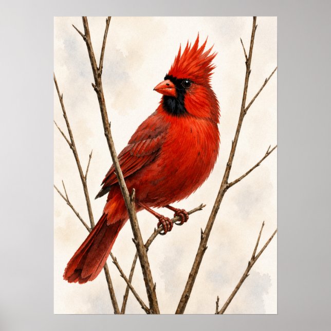 Male Northern Cardinal Poster (Framsidan)