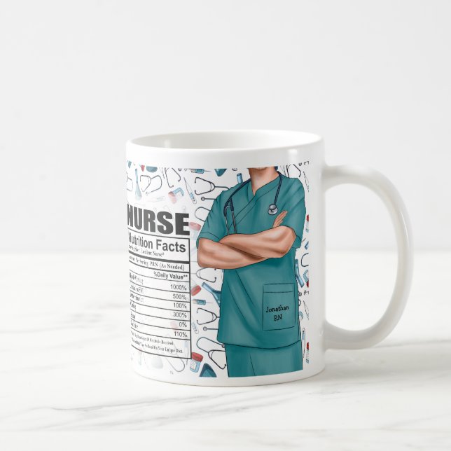 Male Nurse Nutrition Personlig Coffee Mugg (Höger)