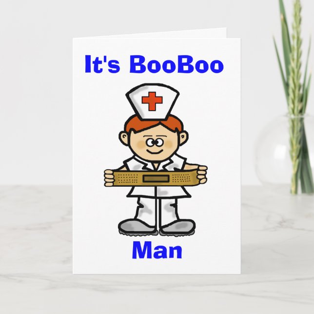 Male Nurse Red Hair Greeting Card för att anpassa Kort (Framsida)