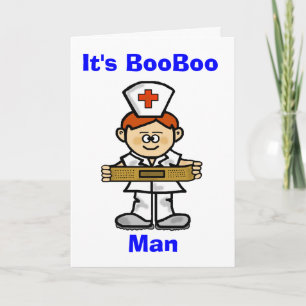 Male Nurse Red Hair Greeting Card för att anpassa Kort