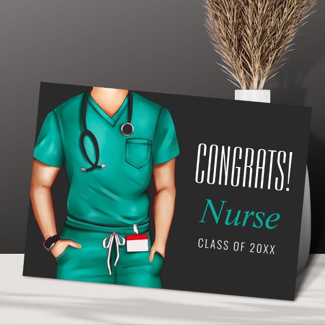 Male Nurse Studenten Grattisar Kort (Skapare uppladdad)