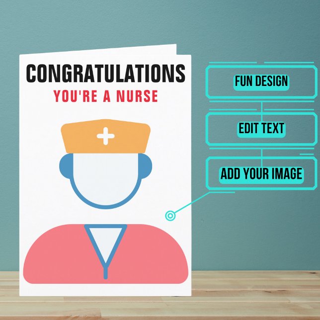 Male Nurse Studenten Grattisar Kort (This card that is perfect for a nurse graduate.)