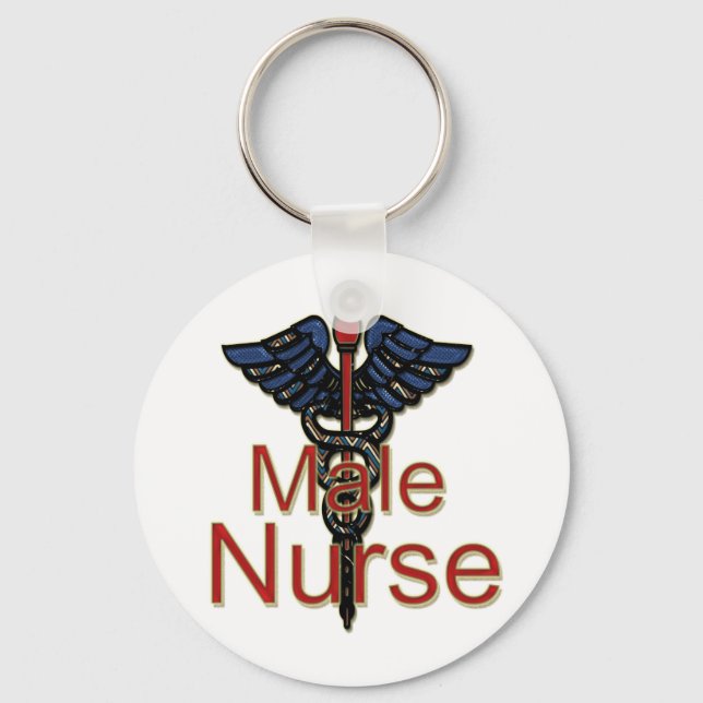Male Nurse with Caduceus Nyckelring (Framsida)
