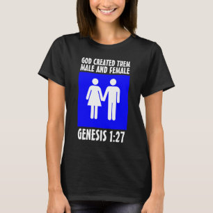 MALE OCH KVINNLIGA GIFTERMÅL GENESIS 1:27 T-Shirts