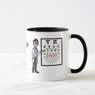 Male Öga Doktor och Öga Chart Namn Mugg