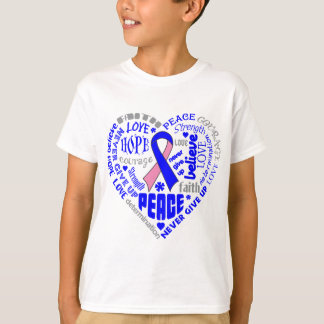Male ord för bröstcancermedvetenhethjärta tee shirt