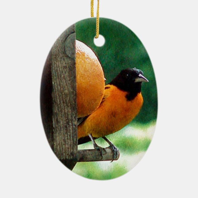 Male Oriole Julgransprydnad Keramik (Baksidan)