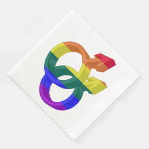 Male par Pride Symbols Rainbow Flagga Pappersservett