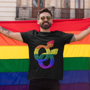 Male par Pride Symbols Rainbow Flagga T Shirt