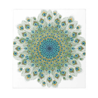 Male Peacock Colorful Mandala Anteckningsblock