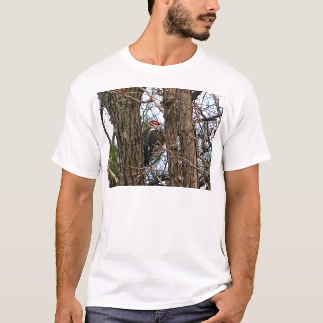 Male Pileated Woodpecker T-shirt (Framsida)