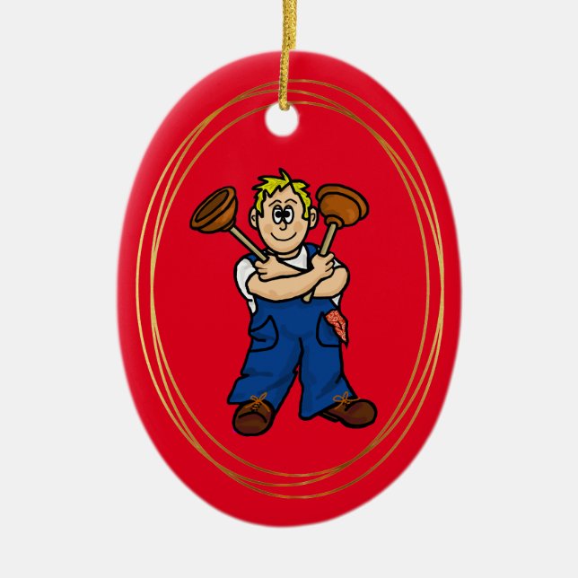 Male Plumber Personlig jul Ornament (Framsidan)