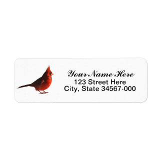 Male Red Cardinal Returadress Etikett