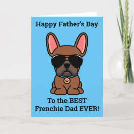 Male Red Fawn Fransk Bulldog Fars dag Card Kort